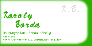 karoly borda business card